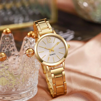ÉTERNEL 💛 Ensemble Couple 4 Pièces · 2 Montres + 2 Bracelets Dorés - CD